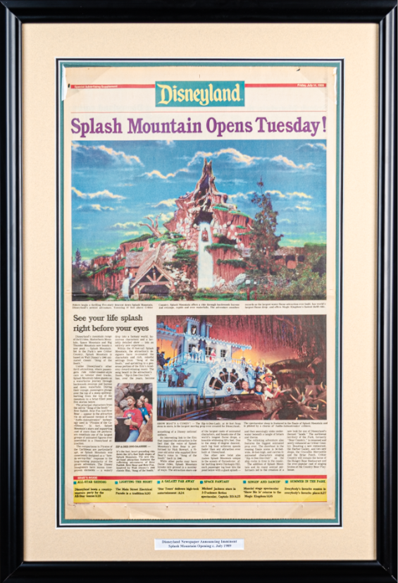Vintage Disneyland Paper Supplements Announcing Splash Mountain's Imminent Opening